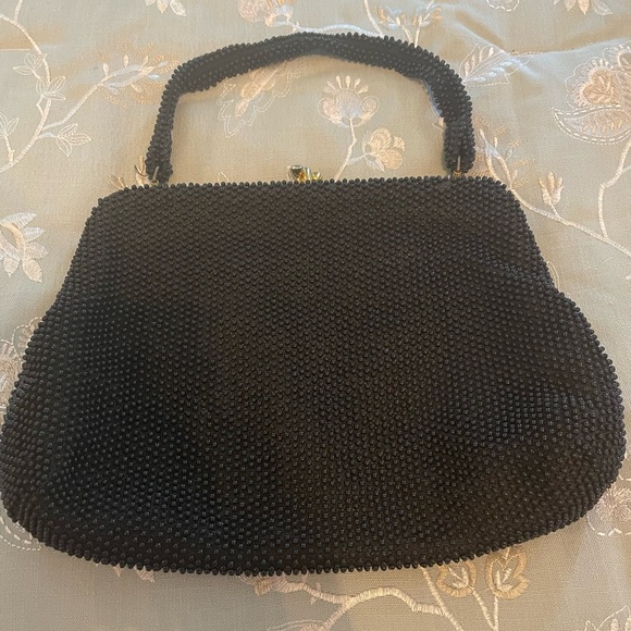 Corde’ Bead Handbags - Black Beaded Corde’ Bead Vintage Bag